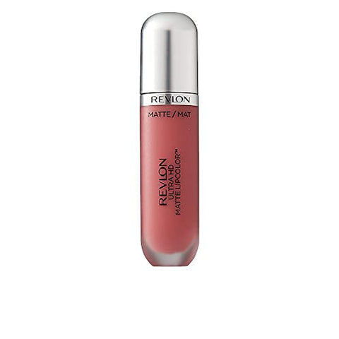 Revlon Ultra HD Matte Lipcolor, Velvety Lightweight Matte Liquid Lipstick in Nude/Brown, Kisses (655), 0.2 oz - Personal Care