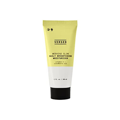 Versed Weekend Glow Daily Brightening Moisturizer - Vegan Lightweight Vitamin C Moisturizer with Cloudberry Seed Oil - Hydrating Face Moisturizer for Discoloration & Uneven Texture (2oz)