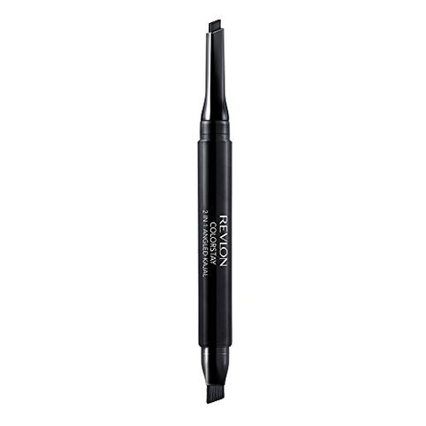 Revlon Pencil Eyeliner, ColorStay 2-in-1 Eye Makeup,Waterproof, Longwearing with Smudge Brush, Angled Kajal Eyeliner, 101 Onyx, 0.01 Oz - Personal Care