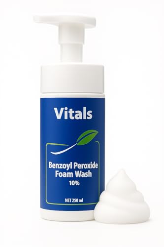Benzoyl Peroxide 10% acne wash- Maximum Strength,Face back & Body Wash Skincare & acne treatment, it is a Foam wash 250ml. Dermatologist Recomended Maximum Strength for Healthy and acne free Skin.
