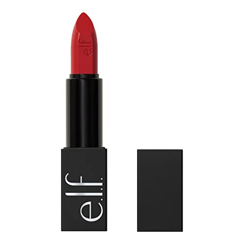 E.L.F. O Face Satin Lipstick, Richly Pigmented, Nourishing & Long-Lasting Creamy Lipstick, Infused With Jojoba, Vegan & Cruelty-Free, No Regrets - Personal Care