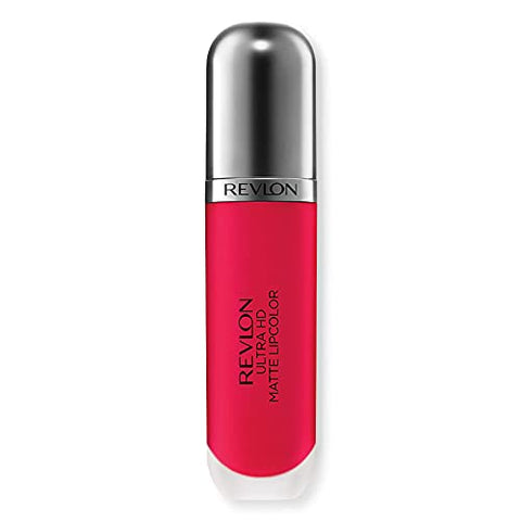 Revlon Ultra HD Matte Lipcolor, Velvety Lightweight Matte Liquid Lipstick in Red / Coral, Romance (660), 0.2 oz - Personal Care