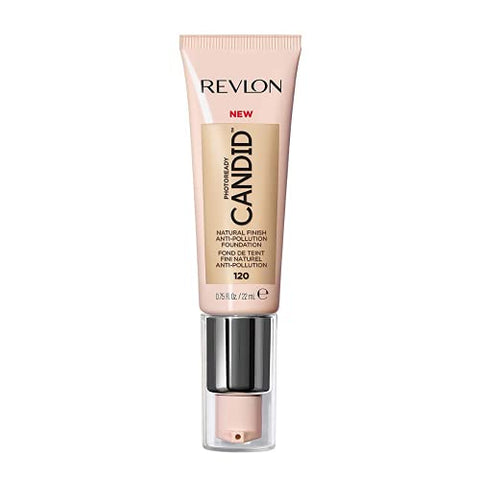 Revlon PhotoReady Candid Natural Finish Foundation, with Anti-Pollution, Antioxidant, Anti-Blue Light Ingredients, 120 Buff, 0.75 fl. oz. - Personal Care