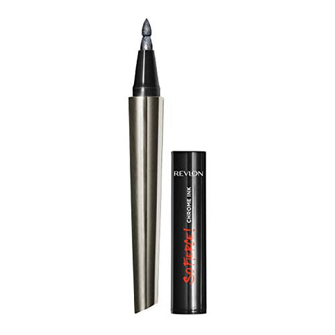 Revlon So Fierce! Chrome Ink Liquid Eyeliner, Longlasting Bold Metallic Pen Liner with Dip Ink Cap for Pearl, Shimmer Blend, 901 Gunmetal, 0.03 oz. - Personal Care