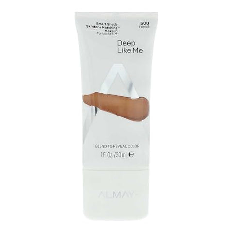 Almay Smart Shade Skintone Matching Makeup, Medium Coverage Natural Finish Foundation with SPF 15, Hypoallergenic, Cruelty Free, -unscented, Dermatologist Tested, 500 Deep Like Me, 1 oz