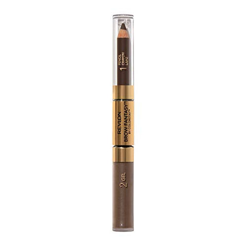Revlon Eyebrow Gel & Pencil, ColorStay Brow Fantasy 2-in-1 Eye Makeup, Longwearing with Precision Tip, 106 Dark Brown, 0.04 Oz - Personal Care