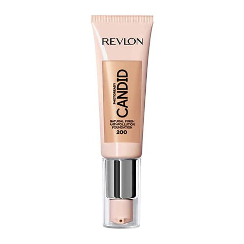 Revlon PhotoReady Candid Natural Finish Foundation, with Anti-Pollution, Antioxidant, Anti-Blue Light Ingredients, 200 Nude, 0.75 fl. oz. - Personal Care