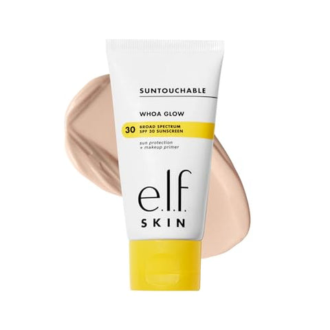 E.L.F. SKIN Suntouchable Whoa Glow SPF 30, Sunlight | Face Sunscreen & Makeup Primer with Hyaluronic Acid, Vegan & Cruelty-Free - Personal Care