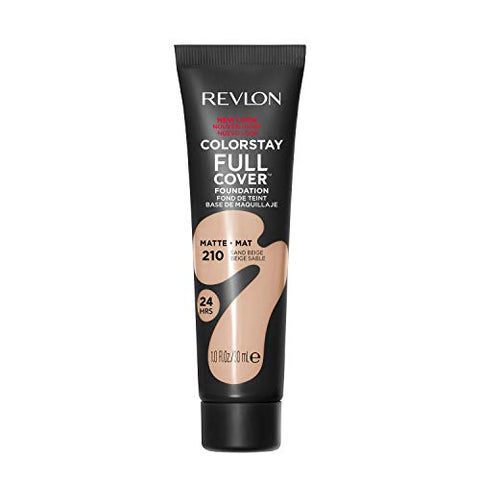 Revlon ColorStay Full Cover Foundation, 210 Sand Beige, 1.0 fl oz - Personal Care