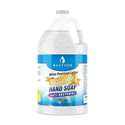 Antibacterial Finesilk White Pearlized Lotion Liquid Hand Soap: Bulk Refill Jug. PH Balanced Ultra-Strength. Made In USA (Finesilk, Gallon) - Personal Care