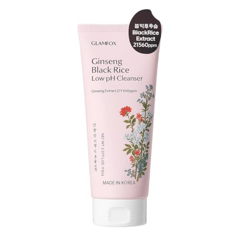 Ginseng Black Rice Low pH Cleanser, Gentle Face Wash with Fermented Ginseng, Rice Extract, For Sensitive Skin - Personal Care