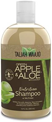 Taliah Waajid Green Apple & Aloe Nutrition Shampoo with Coconut | Curl Moisturizer Vitamins, Fiber, and Protein Formula | Softer, Smoother Hair Cleansing for Thick Curly Hair -12oz (T112)