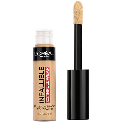 L'Oreal Paris Makeup Infallible Full Wear Waterproof Matte Concealer, Full Coverage, Latte, 0.33 fl. oz. - Personal Care