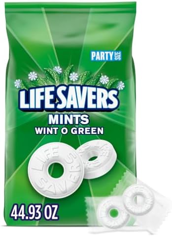 LIFE SAVERS Wint O Green Breath Mints Hard Candy Bulk Bag, 44.93 oz