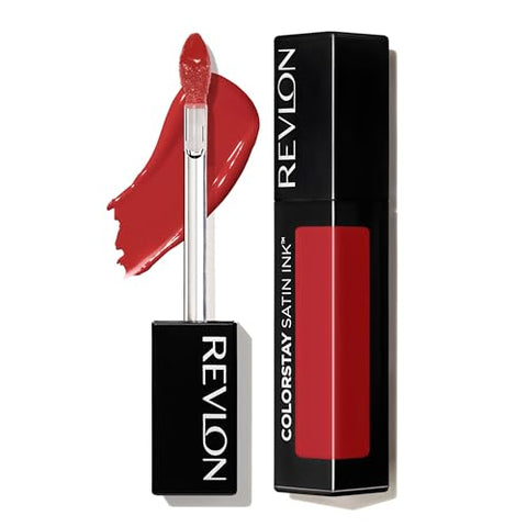 Revlon ColorStay Satin Ink Liquid Lipstick, Longwear Rich Lip Colors, Formulated with Black Currant Seed Oil, 018 Fired Up, 0.17 fl oz - Personal Care