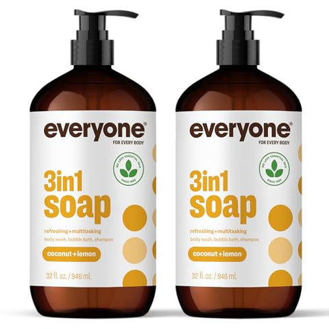 Everyone 3-in-1 Soap Body Wash Bubble Bath Shampoo Coconut Lemon 32oz - Personal Care