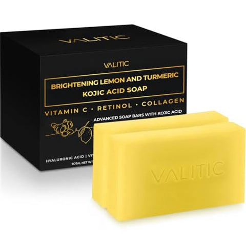 Valitic Brightening Lemon Turmeric Kojic Acid Soap for Dark Spots - Personal Care