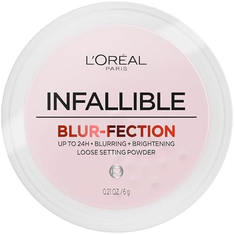 L'Oreal Paris Infallible Blur-fection Longwear Loose Setting Powder, Blurring Face Powder With Up to 24HRs of Wear, Brightening Light Pink, 1 Kit - Personal Care
