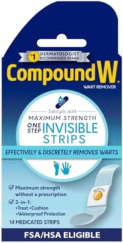 Compound W Maximum Strength One Step Invisible Wart Remover Strips, 14 Count - Personal Care