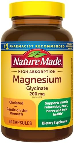 Nature Made Magnesium Glycinate 200 mg per Serving, 60 Capsules