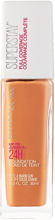 Maybelline Super Stay Full Coverage Liquid Foundation Makeup, Warm Sun, 1 Fl Oz