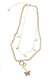 Exquisite Gold Layered 2 Row Butterfly Flower Necklace for Women by Charming Charlie