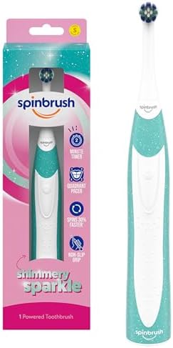 Spinbrush Kids Electric Toothbrush, Shimmery Sparkle, Battery-Powered
