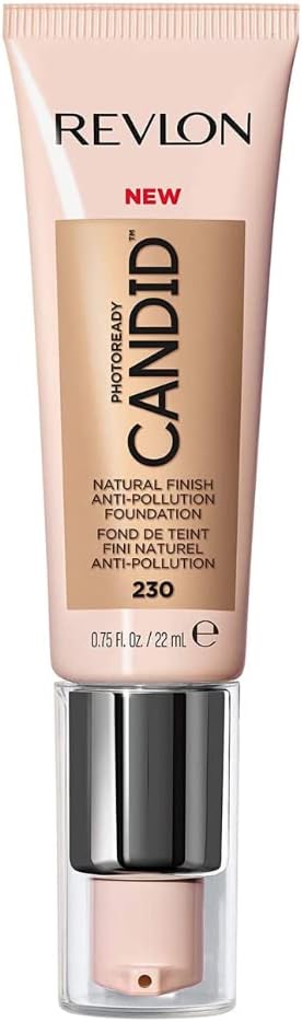 Revlon PhotoReady Candid Natural Finish Foundation, with Anti-Pollution, Antioxidant, Anti-Blue Light Ingredients, 230 Bare, 0.75 fl. oz. - Face Makeup - Beauty