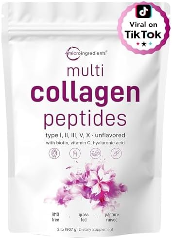 Micro Ingredients Multi Collagen Peptides Powder, 2lb (82 Servings) - Personal Care