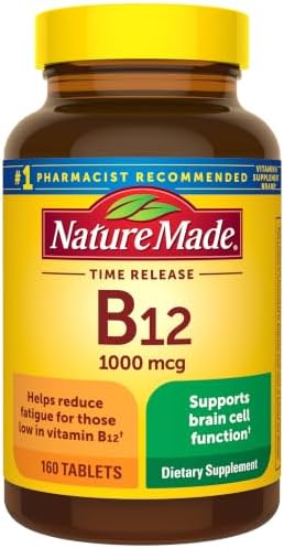 Nature Made Vitamin B12 1000 mcg Time Release Tablets, 160 Tablets