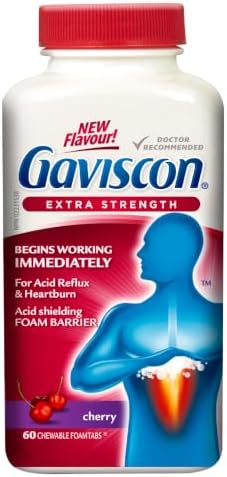 Gaviscon Extra Strength Cherry, 60 Count Chewable Foamtabs