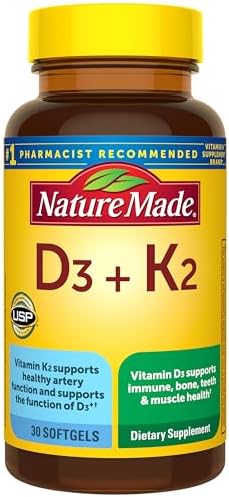 Nature Made Vitamin D3 K2 Supplement, 30 Softgels