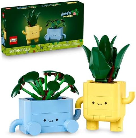 LEGO Botanicals Happy Plants Building Toy for Kids, Girls, and Boys 9+ - Playroom Decor for Desk or Shelf - Birthday Gift Idea for Young Gardeners - Artificial Indoor Plant for Play & Display - 10349