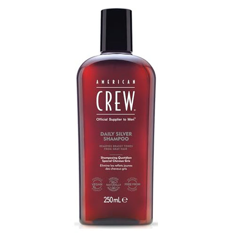 American Crew Men's Shampoo, Daily Silver, Removes Brassy Tones, Naturally Derived, Vegan Formula, 8.4 Fl Oz - Personal Care