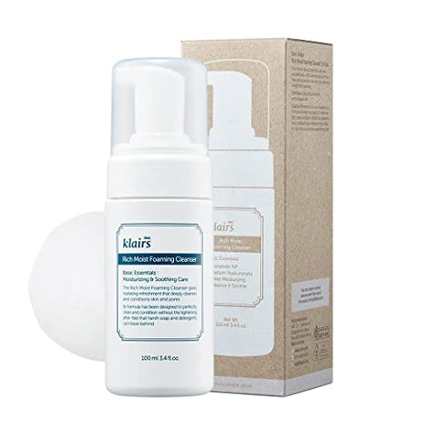 Dearklairs Rich Moist Foaming Cleanser Korean Gentle Face Wash, 3.4 Fl Oz - Personal Care