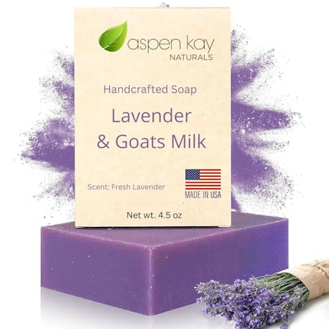 Lavender & Goat Milk Soap with Organic Shea Butter & Lavender Oil. 4.5 oz - Personal Care