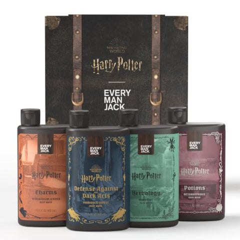 Every Man Jack Harry Potter Body Wash Gift Set for Men, Boxed Set of 4 - Personal Care
