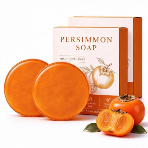 Kakiyu Persimmon Soap Bar with Persimmon Extract, Gentle Cleansing Bar Soap for Daily Skin Care, Fresh Feel for Men & Women - Personal Care
