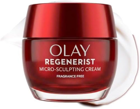 Olay Face Moisturizer, Regenerist Micro-Sculpting Cream for Women, Fragrance-Free - Anti-Aging, Anti-Wrinkle, Firming Skin Care - Triple Collagen Cream, Peptide, Hyaluronic Acid, Niacinamide, 1.7oz