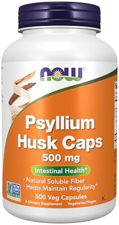 Now Supplements, Psyllium Husk Caps 500mg, Intestinal Health*, 500 Veg Caps - Personal Care