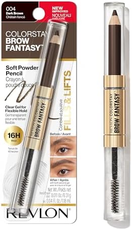 Revlon ColorStay Brow Fantasy Pencil & Gel, 004 Dark Brown - Personal Care