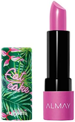 Almay Lip Vibes Lipstick with Vitamin E Oil & Shea Butter, Matte Finish, Hypoallergenic, Eat Cake, 0.14 Oz