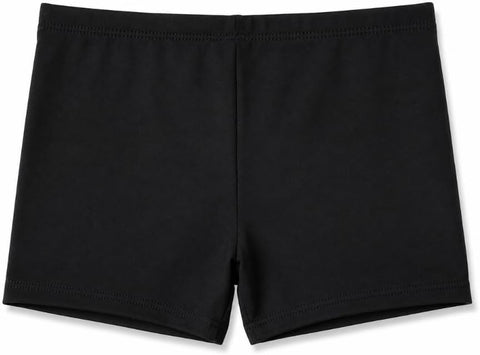 Moret Kids Girls' Ballet and Dance Solid Bike Shorts - Stretchy Spandex Activewear Athletic Gym Shorts for Gymnastics Cheer Practice and Play, Black, Large