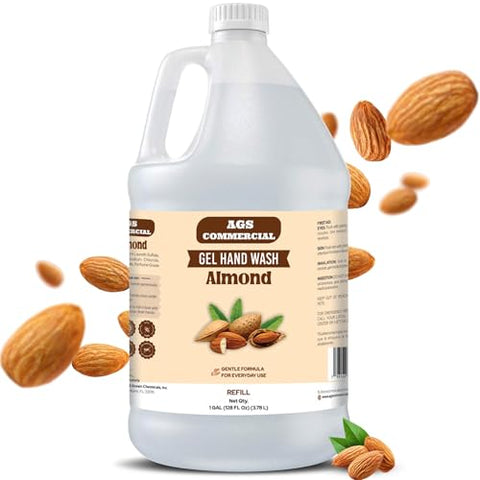 Ags Almond Liquid Hand Soap Refill (Gallon), Bulk Commercial Liquid Soft Refill 1 Gallon, Non Antibacterial Hand Soap Lotion, Handsoap, Cherry Almond - Personal Care