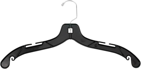 Sales4Less 5400 Black Plastic Clothes Hangers 17" - Heavy Duty Shirt & Dress Hangers with Chrome Swivel Hook - Space Saving Closet Organizer for Home & Retail (Pack of 25)