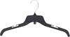 Sswbasics 17 inch Break-Resistant Black Plastic Dress Hangers - | Molded from K-Resin to withstand severe use, with a metal swivel hook and notched shoulders that secure any dress straps.