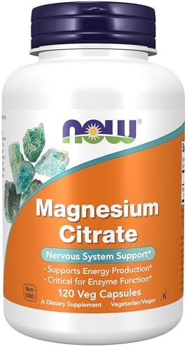 Now Supplements, Magnesium Citrate, Enzyme Function*, 120 Veg Caps - Personal Care