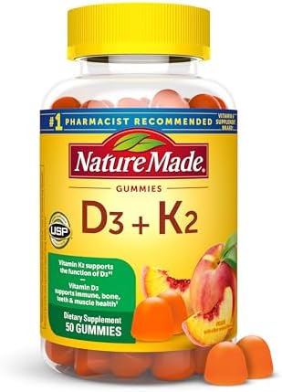 Nature Made Vitamin D3 K2 Gummies, 50 Gummy Vitamins