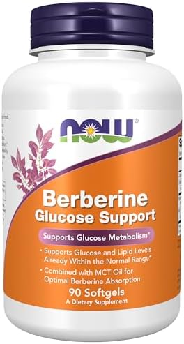 Now Supplements, Berberine Glucose Support, With MCT Oil, 90 Softgels - Personal Care