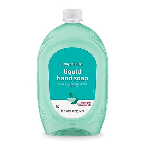 Amazon Essentials Liquid Hand Soap Refill, Mango and Coconut Water Scent, Triclosan-Free, 50 Fl Oz (Previously Amazon Basics) - Personal Care